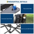 thumbnail image 4 of Lot de 2 Chaises de Camping Pliantes Robustes pour Réalisateur, Chaise de Pelouse Pliante Portable pour Adultes avec Table d'Appoint, Siège Extérieur Léger pour Plage, Pêche, Jardin, Terrasse, VR, 4 of 9