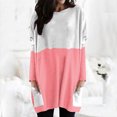 thumbnail image 2 of Diufon Fall Tunics for Women Trendy Color Block Blouses Round Neck Long Sleeve Tops with Pockets, 2 of 4