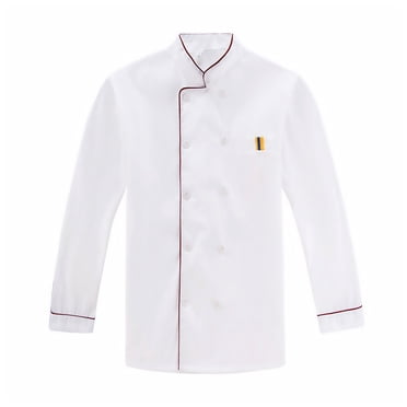 White Chef Coat Made of Breathable Polyester Perfect for Restaurant Hotel Kitchen Use Long Sleeve Size XXL
