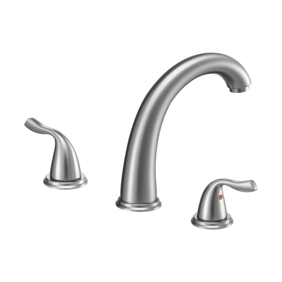 KFFKFF Roman Tub Faucet, 3 Hole Waterfall Bathtub Faucet, Gooseneck Bath Tubs Faucets Set with 2 Handles, Roman Tub Faucets Deck Mount