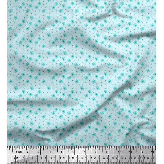 Soimoi Poly Georgette Fabric Floral Shirting Print Fabric by Yard 42 Inch Wide