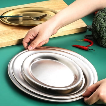 LEEYNEER Clearance!Baking Steel For Oven Pizza Pan Set Chef Stainless Steel Round Baking Pizza Pans Pizza Tray For Pizza Pie Cake Cookie Heavy Duty & Durable Oven， Gold Plates Clearance