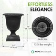 thumbnail image 4 of Tierra Verde Self-Watering Indoor Outdoor Urn Planter, Crescendo, 19"W x 23"H, 4 of 10