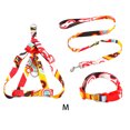 thumbnail image 3 of 3Pcs/Set Collier pour Animaux de Compagnie Laisse en Alliage de Zinc Impression Réglable Moyen Harnais Décoratif Extérieur Lavable Accessoires pour Animaux Rouge M 1.5x120cm, 3 of 9