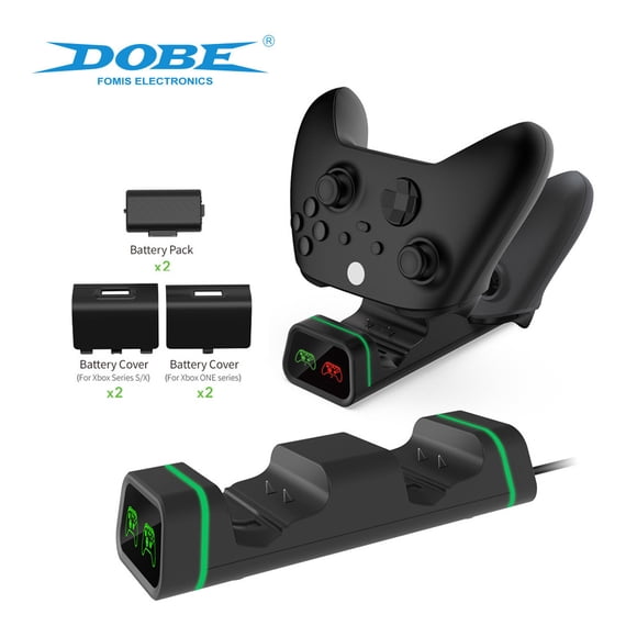 Xbox Trousse de Recharge Universelle pour Manettes Doubles - Station d'Accueil avec 2x Piles Rechargeables 1400 mAh pour Manettes Xbox Series S et Xbox One X / Recharge Rapide, Indicateurs DEL, Protection contre les Surcharges