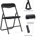 thumbnail image 3 of YUSAZENS 3-Piece Folding Card Table and Chair Set, Upholstered Activity Set with Portable Metal Frame, Great for Eating, Reading & Playing Indoors and Outdoors,Black, 3 of 8
