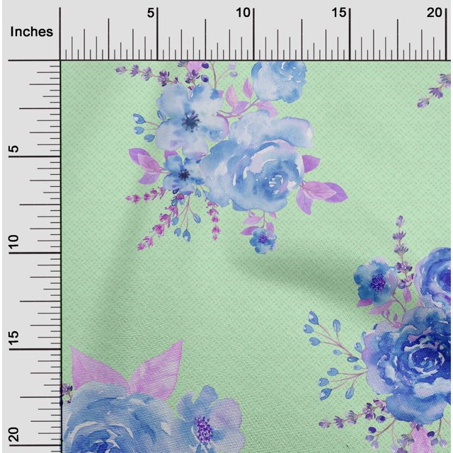 oneOone Viscose Chiffon Fabric Chevron|Watercolor Leaves & Peony Floral_Printed Craft Fabric BTY 42 Inch Wide