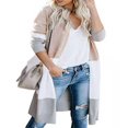thumbnail image 1 of Cardigans à Manches Longues en Tricot pour Femmes Pull Boho Décontracté à l'Avant, 1 of 2