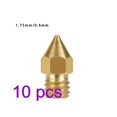 thumbnail image 1 of Wweixi 3D Printer Nozzle Brass Extrude Head Mini Portable Brass Nozzle Firm Printer Thread, 0.6mm/1.75mm, 1 of 9