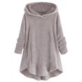 thumbnail image 1 of Womens Cardigan Plus Size Button Plush Tops Hooded Loose Cardigan Wool Coat Winter Jacket Navy Xl, 1 of 5