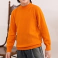 thumbnail image 2 of MeetoTime 4-18 Years Children's Knitted Undershirt Solid Color Thick Half High Neck Long Sleeved Pullover Top, 2 of 3