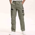 thumbnail image 2 of XUNKUSGA Pantalon de Randonnée Homme Couleur Unie Coupe-Vent Coquille Souple Extérieur Pantalon Homme Léger Résistant à l'Eau Pantalon Cargo en Ripstop Confortable à Enfiler Pantalon de Travail Brun, 2 of 9
