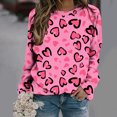 thumbnail image 1 of Qertyioot Chandail de la Saint-Valentin pour Femmes, Blouse à Manches Longues Imprimée Col Rond Tunique Décontractée, 1 of 5