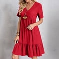 thumbnail image 2 of Yuyuzo Tenue de Robe Formelle pour Femmes Élégante à Manches Courtes Robe de Plage Robe Cocktail à Volants Soirée Bal Robe Courte, 2 of 7