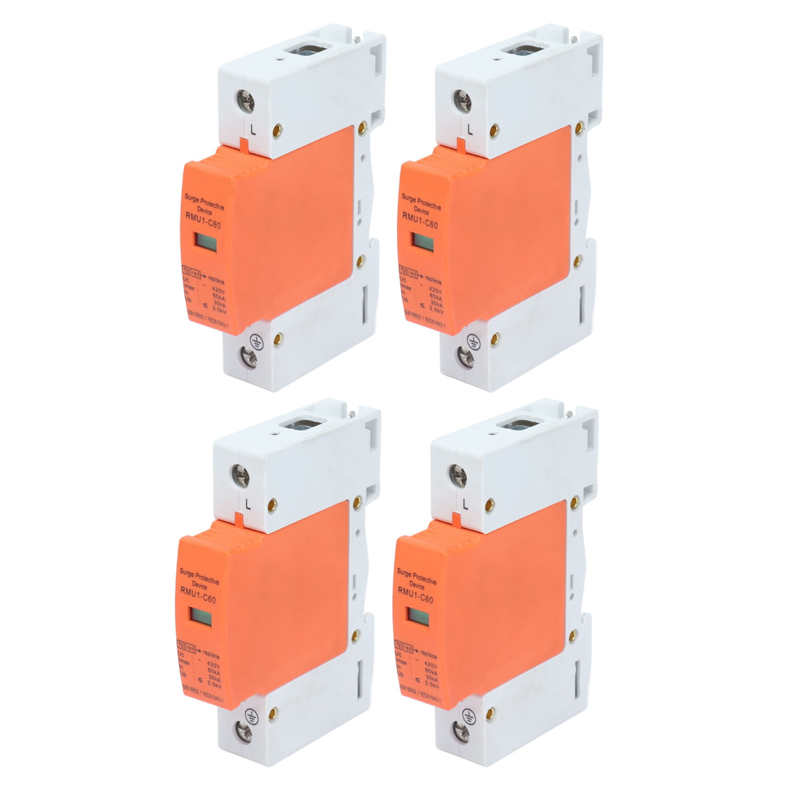 V Surge Protector,4Pcs 1P Surge Protective DIN Rail Surge Protector Surge Arrester Protector Unmatched Quality