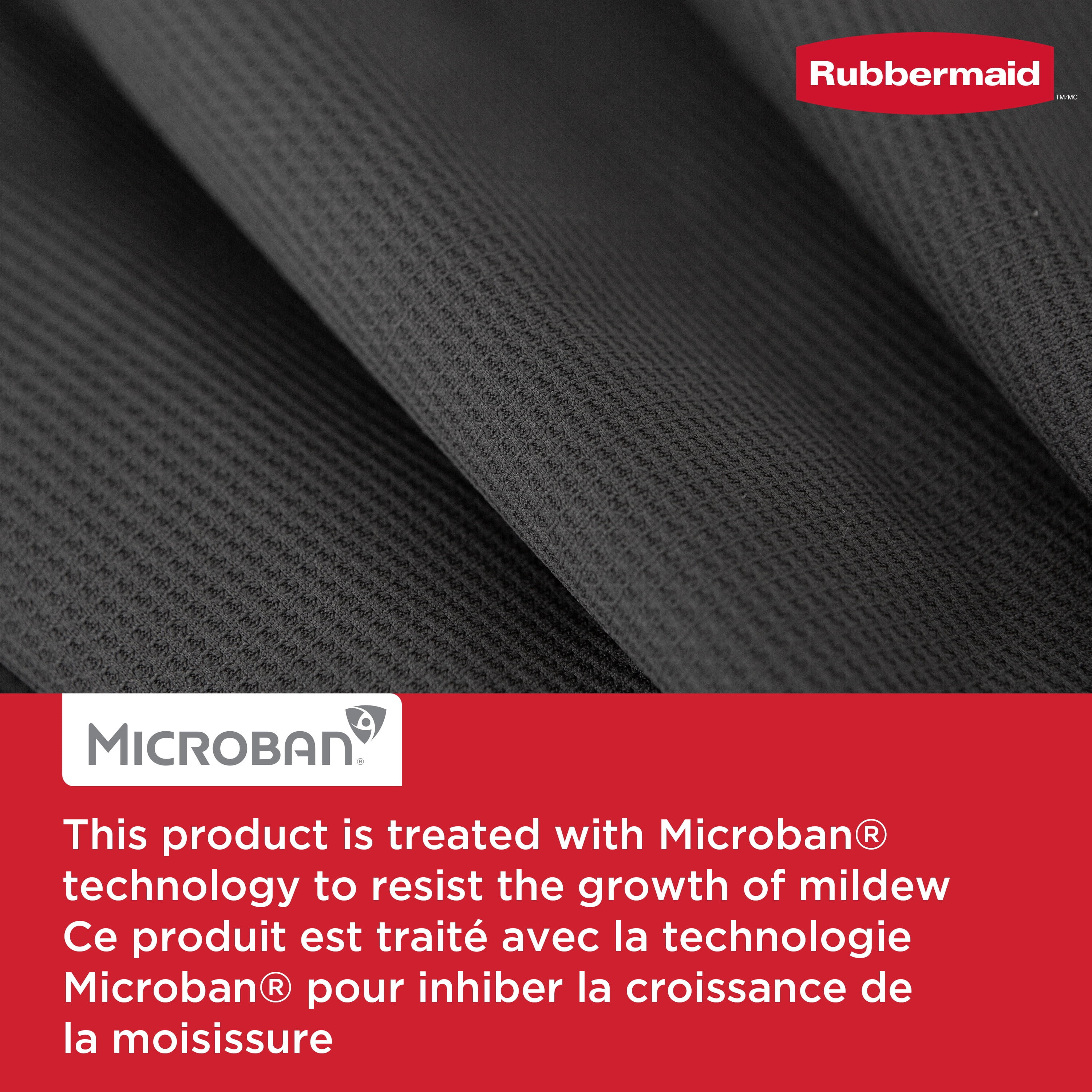 Rubbermaid Waterproof Fabric Shower Liner, 70" x 72", Black