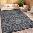 thumbnail image 2 of Geometric Outdoor Rug - Washable, UV & Weather Resistant, Easy Clean, Portable, Non-Slip, All-Weather - 8x10ft, Black Grey - USA Spec, 2 of 8