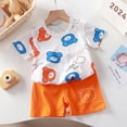 thumbnail image 2 of Chemises pour Filles, Vêtements d'Intérieur d'Été pour Enfants Col Rond Manches Courtes Shorts Ensemble Deux Pièces, 2 of 3