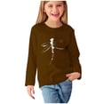 thumbnail image 1 of T-shirts à Manches Longues pour Filles, Col Rond, Imprimé Libellule, en Coton, T-Shirts Décontractés d'Automne et de Printemps, T-Shirts Graphiques Basiques pour Enfants (7 Ans, Brun), 1 of 5