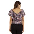 thumbnail image 4 of Moomaya Hauts Imprimés pour Femmes Blouse à Manches Courtes Évasée, 4 of 7