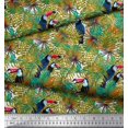 thumbnail image 3 of Soimoi Poly Georgette Fabric Leaves & Toucan Bird Printed Fabric 1 Yard 52 Inch Wide, 3 of 3