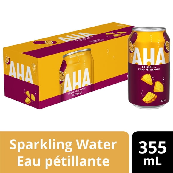 AHA Ananas + Fruit de la Passion Fridge Pack Cannettes, 355 mL, 12 Pack