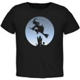 thumbnail image 1 of Halloween Witch Riding Broomstick Full Moon Toddler T Shirt, 1 of 1