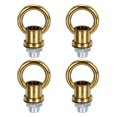 thumbnail image 1 of Uxcell 18Lb Load Lamp Female Loop Holder 4 Set M10 Fine Thread Lifting Eye Nut Hook Ring Light Copper 1.1 x 1.4 inch, 1 of 6
