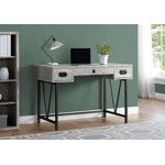 Monarch Specialties Computer Desk, Home Office, Laptop, Storage Drawers, 48"l, Work, Metal, Laminate, Grey, Black, Transitional
