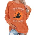 thumbnail image 1 of Rbaofujie Chandails à Capuchon Surdimensionnés pour Femmes Femmes Décontracté Manches Longues Col Rond Hauts Blouse Ample Imprimé Graphique Chandail Orange Chandail à Capuchon d'Halloween, 1 of 4