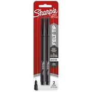 Sharpie Felt Tip Pens, Fine Point (0.4 mm), Black Ink, 2 Count