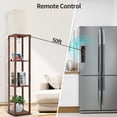 thumbnail image 3 of Outon Floor Lamp with Shelves, Linen Shade 63" Memory Function Shelf Lamp with Remote Control, Tall LED Wood Shelf Floor Lamp for Living Room, Bedroom(Vintage), 3 of 9