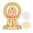 thumbnail image 2 of Shaking Head Maitreya Statue, Unique Multipurpose Light Energy Induction Battery Free Solar Buddha Statue Bright Colors Cartoon  For Office, 2 of 8