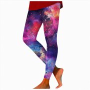 Splozh Leggings for Women Winter Leggings Women High Waist Women Printed Colourful Leggings Trousers Women Leggings Light Purple,XL
