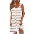 thumbnail image 2 of Ovzne Robes d'Été pour Femmes Robe Femme Printemps et Été Vacances Boutonnée Col en V à Bretelles Robe Haut Grande Taille Robe Maxi Liquidation, 2 of 5