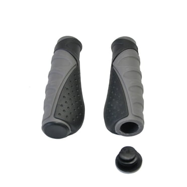 UPANBIKE Poignées de Guidon de Vélo en Caoutchouc Ergonomiques Antidérapantes, Noir+gris