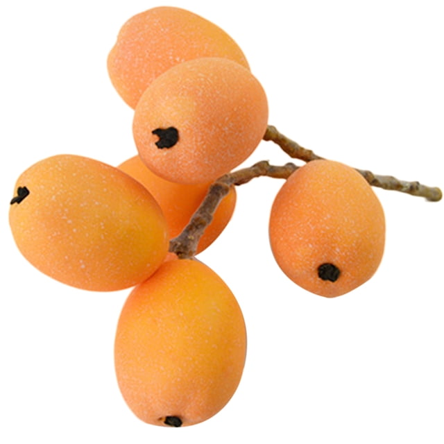 Coofit Faux Fruit Simulated Loquat Decorative Foam Artificial Fruit Fake Fruit Prop
