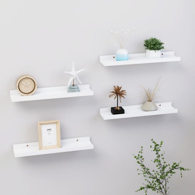vidaXL Étagères Murales 4 Pcs Blanc 40x9x3 cm