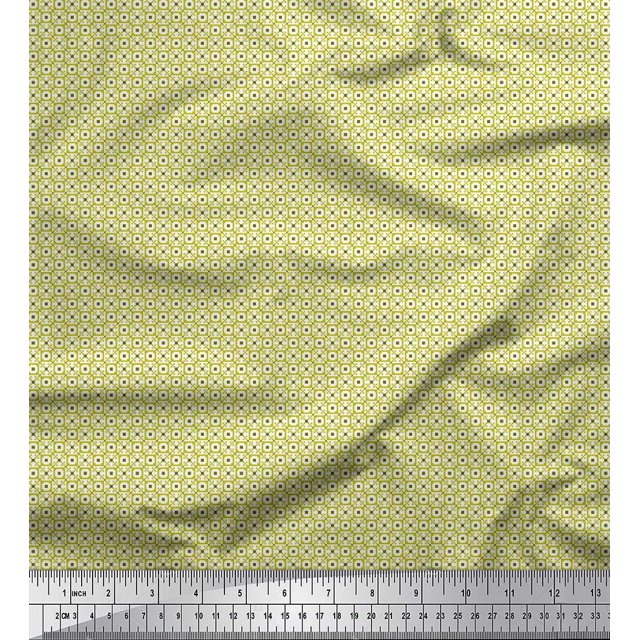 Soimoi Cotton Poplin Fabric Geometric Small Printed Craft Fabric by The Yard 42 Inch Wide