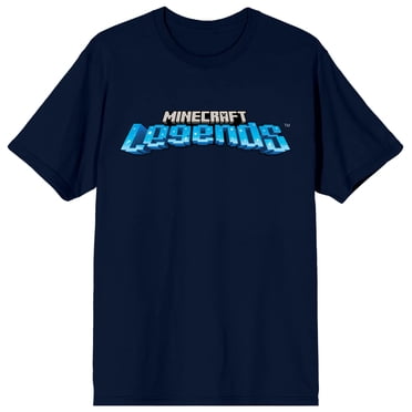 Minecraft Legends Logo Crew Neck Short Sleeve Navy Men's T-shirt-XXL