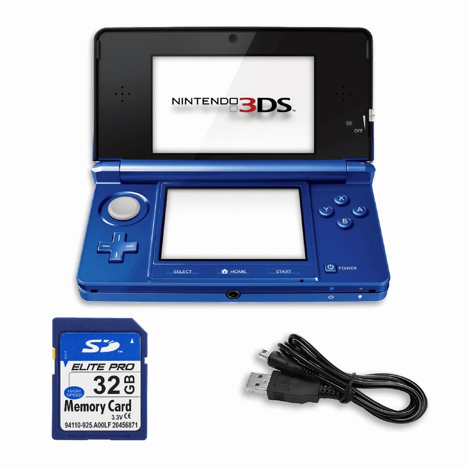 Nintendo 3DS Game Console with RetroFam 32GB SD Card, Cobalt Blue