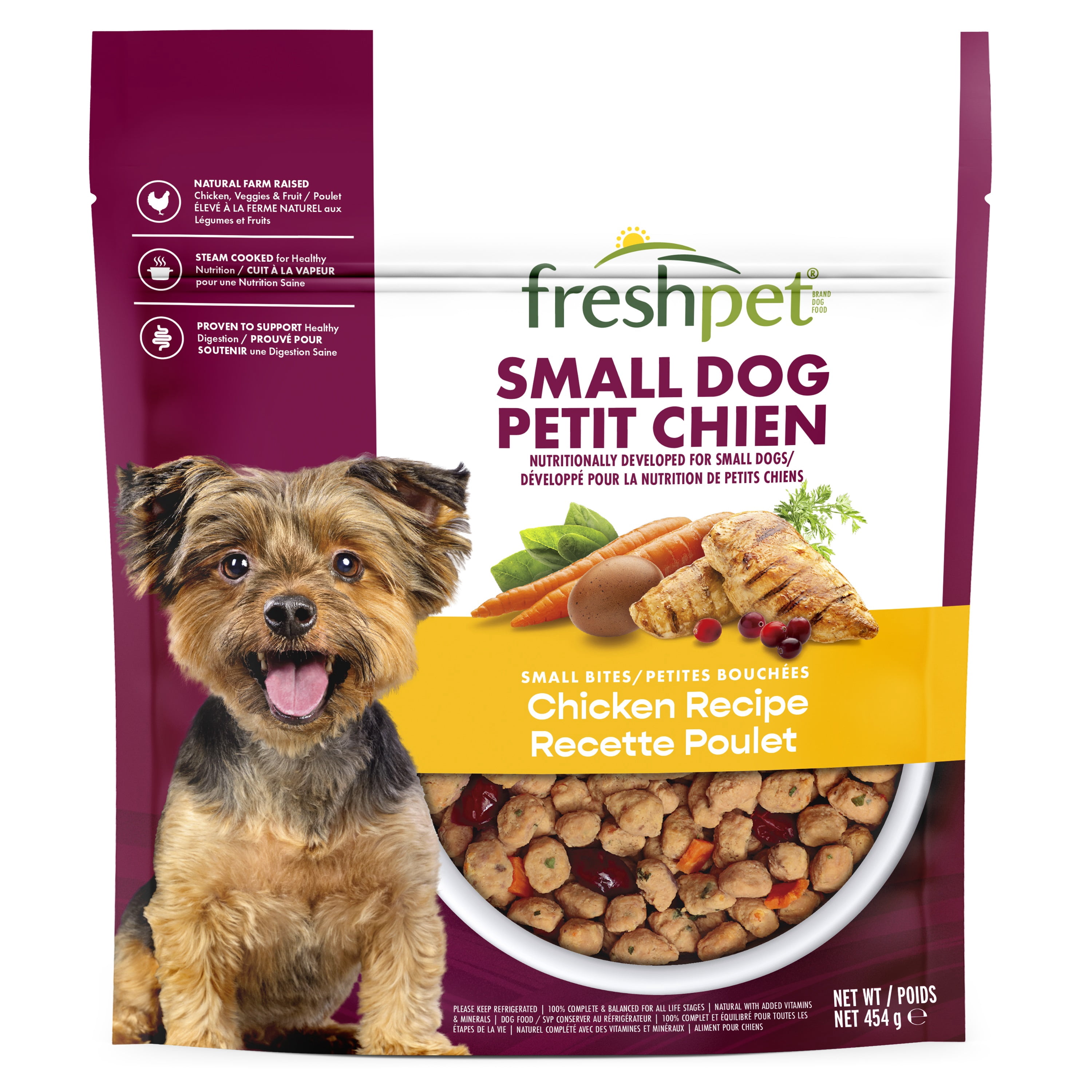 Freshpet Fresh Dog Food, Small Dog Chicken Recipe, Small Bites Freshly Roasted Meals 1 lb