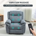 thumbnail image 4 of HOMCOM Recliner Chair with 8 Vibration Massage, Side Pockets, Blue-Grey, 4 of 10