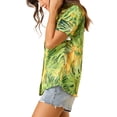 thumbnail image 4 of INSPIRE CHIC Women's Shirts Hawaiian Short Sleeve Tropical Floral Button Down Tops S Green, 4 of 7