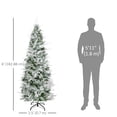 thumbnail image 3 of HOMCOM 6 FT Pencil Artificial Christmas Tree, Snow Flocked Xmas Tree, Green, 3 of 10