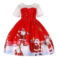 thumbnail image 4 of LEEy-world Robes pour Filles Tout-Petits Enfants Bébés Filles Dashiki Style Traditionnel Manches Courtes Col Rond Robe Ankara Robes de Princesse Ensembles, Rouge, 4 of 5
