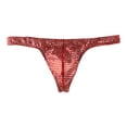 thumbnail image 1 of Penkiiy String Transparent pour Hommes g-Strings Bikini sous-Vêtements en Maille Transparente String pour Homme G Rouge, 1 of 1