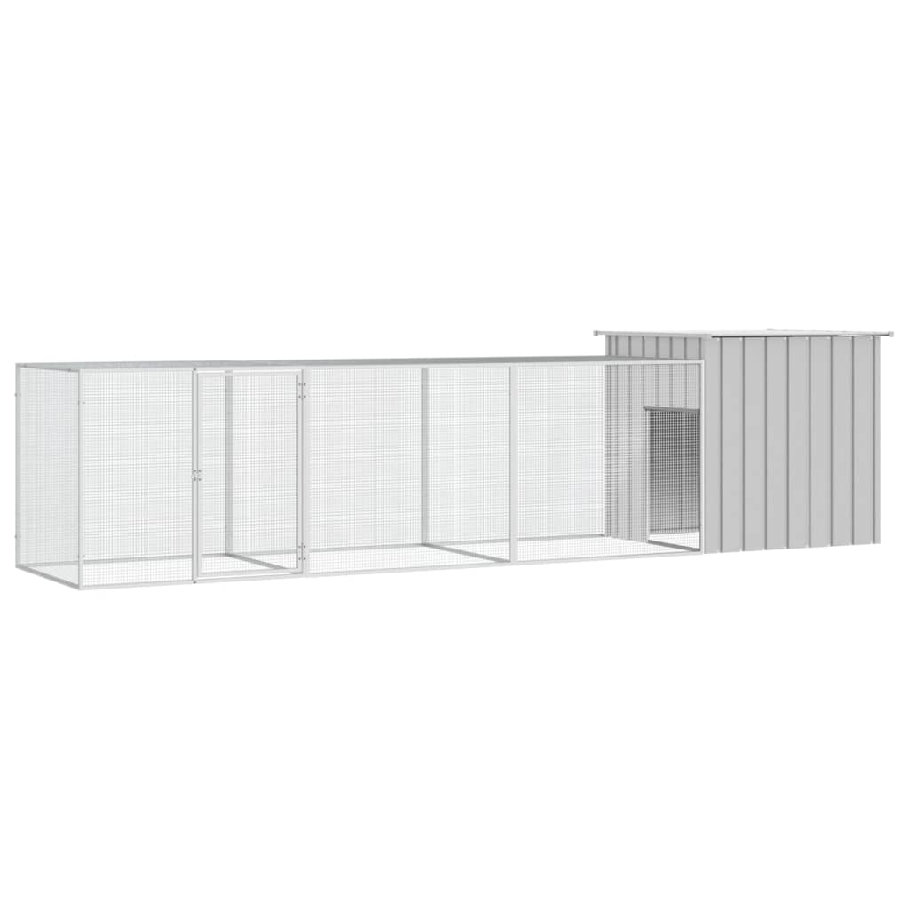 vidaXL Chicken Cage Grey 400x91x100 cm Galvanised Steel