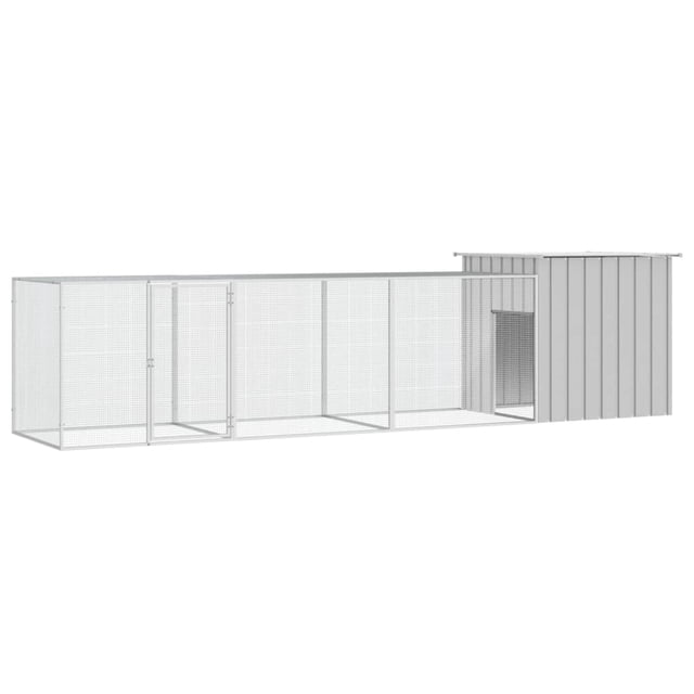 vidaXL Chicken Cage Grey 400x91x100 cm Galvanised Steel
