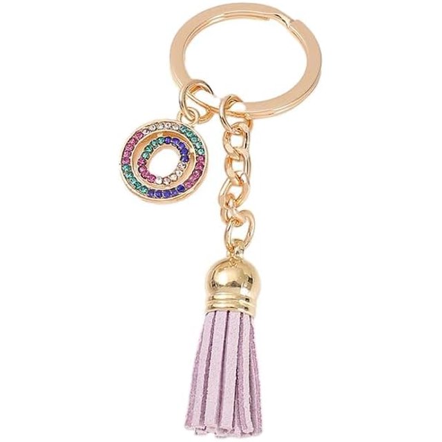 26 Letters A-Z Decorative Alphabet Initial Charm Keychain for Women Girls Men Teenager Gift